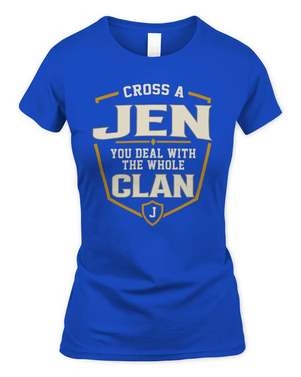 JEN NT1-K008 Cross A/An NAME, You Deal With the Whole Clan | Personalized Vintage T-Shirt - Women's Standard T-Shirt - Royal