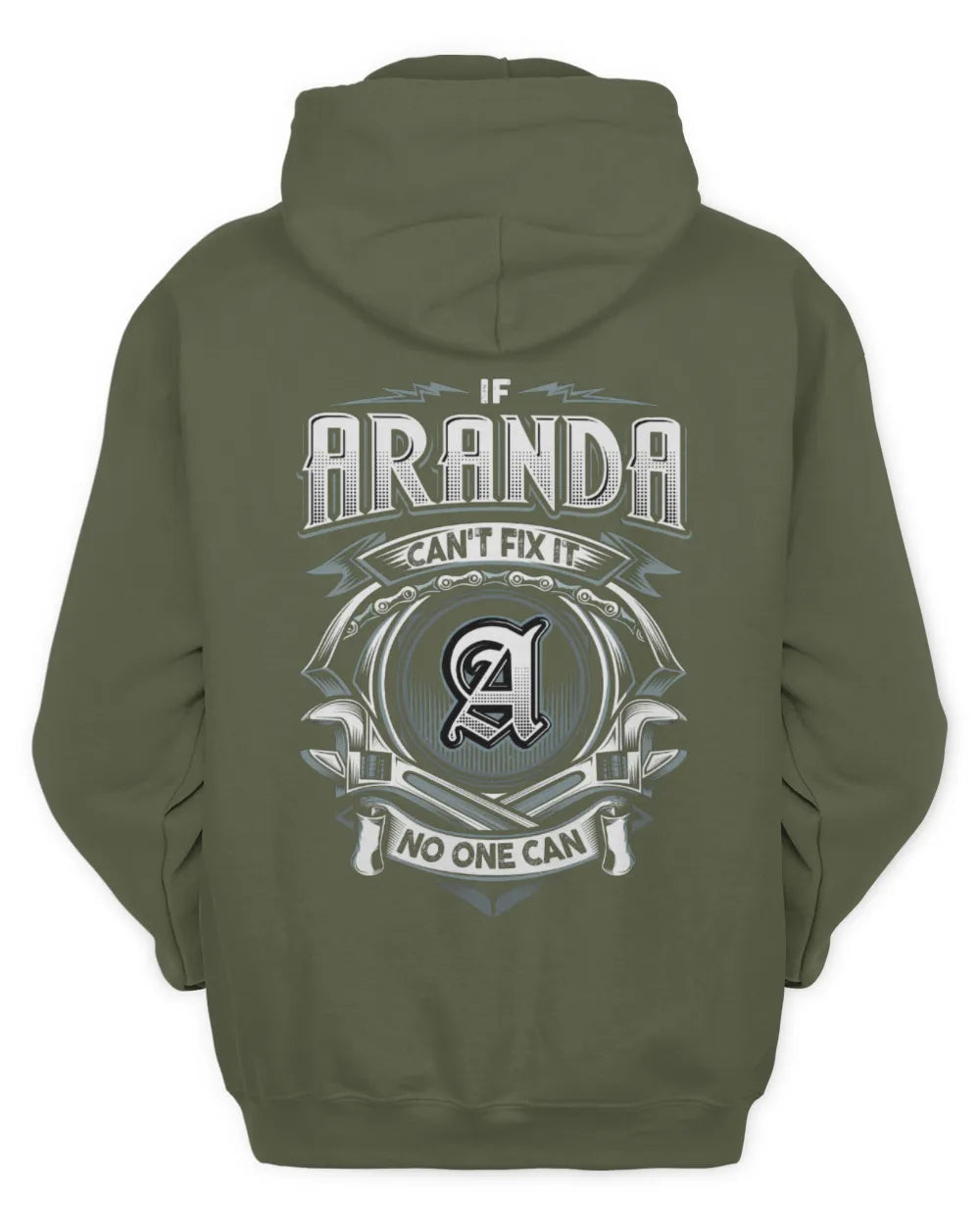 ARANDA AP81-K4-626 - Personalized Ahmed Quote Apparel “If Ahmed Can't Fix It, No One Can” - Unisex Hoodie - Military Green
