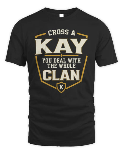KAY NT1-K008 Cross A/An NAME, You Deal With the Whole Clan | Personalized Vintage T-Shirt - Unisex Standard T-Shirt - Black