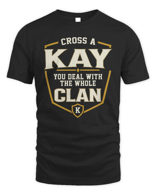 KAY NT1-K008 Cross A/An NAME, You Deal With the Whole Clan | Personalized Vintage T-Shirt - Unisex Standard T-Shirt - Black