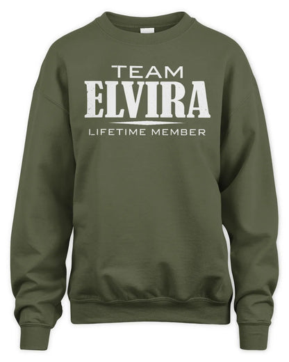 ELVIRA BL62-K4-128 - Personalized “Team NAME Lifetime Member” - Unisex Sweatshirt - Military Green