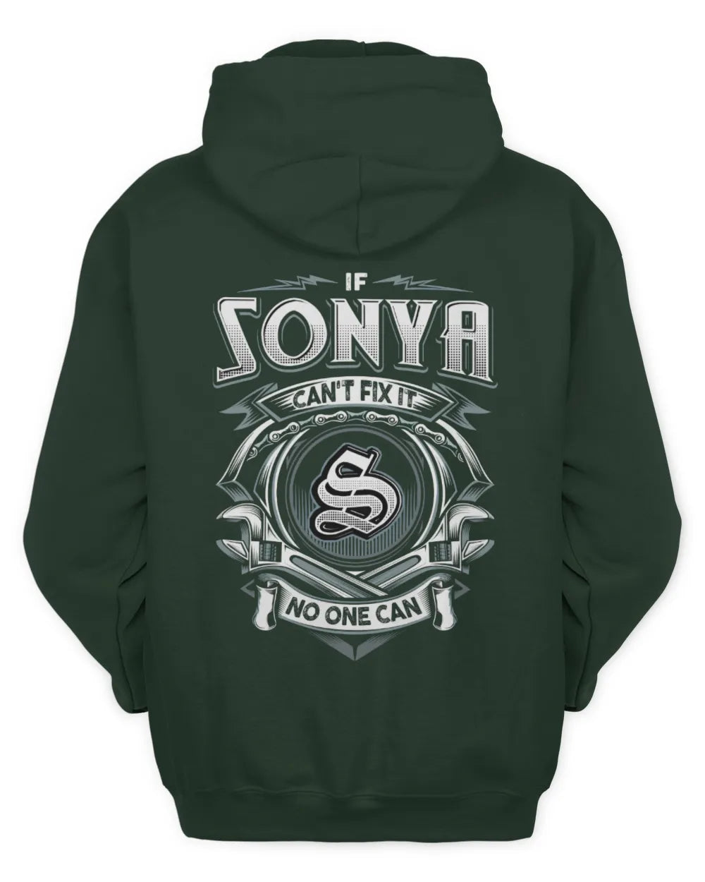 SONYA AP81-K4-626 - Personalized Ahmed Quote Apparel “If Ahmed Can't Fix It, No One Can” - Unisex Hoodie - Forest Green