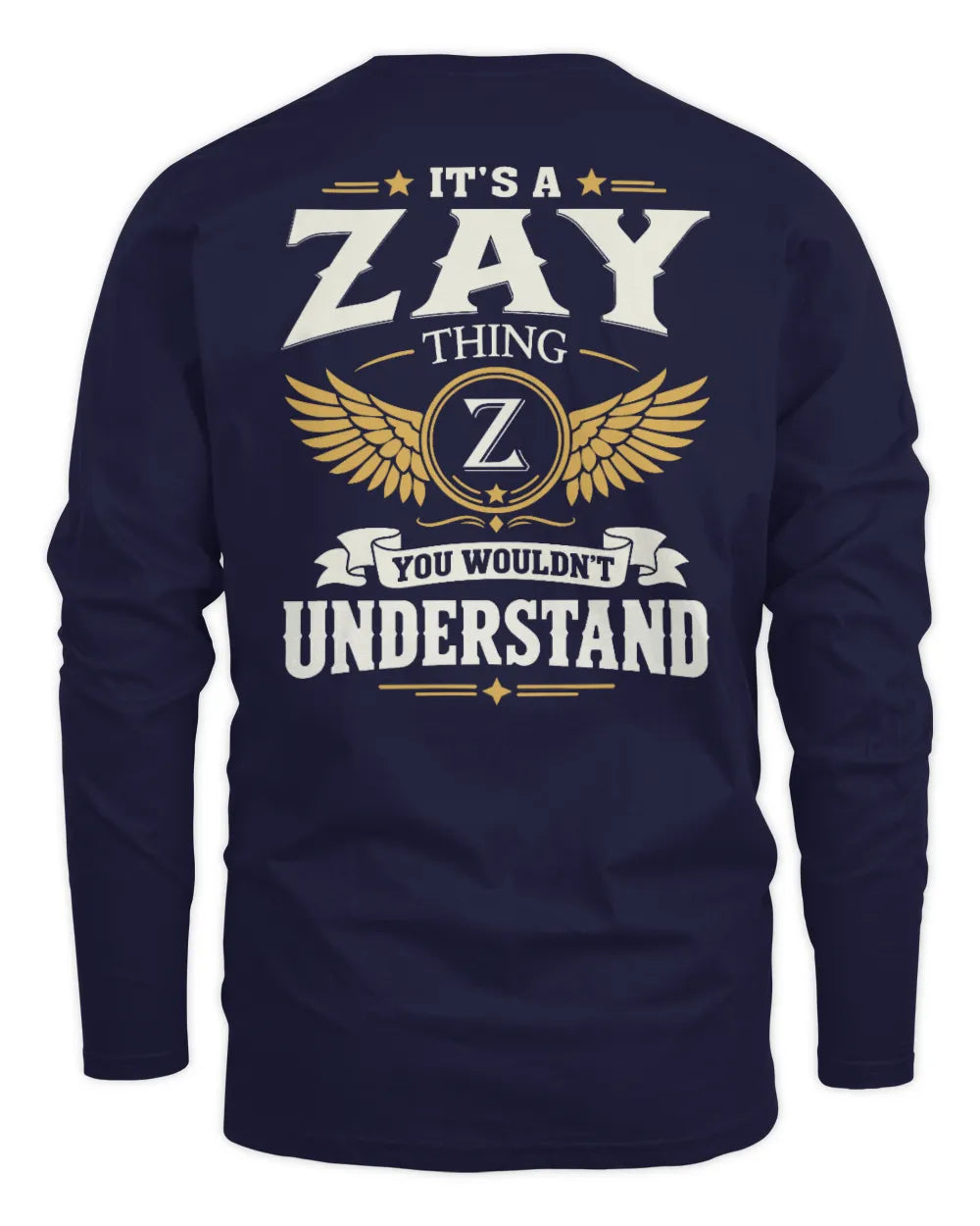 ZAY KT06-M008 It’s a [NAME] Thing – You Wouldn’t Understand | Personalized Vintage T-Shirt - Men's Long Sleeved T-Shirt - Navy