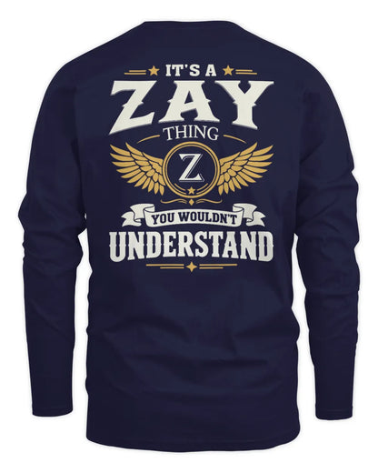 ZAY KT06-M008 It’s a [NAME] Thing – You Wouldn’t Understand | Personalized Vintage T-Shirt - Men's Long Sleeved T-Shirt - Navy