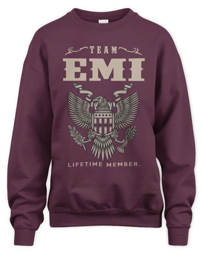 EMI TP06-K82 – Personalized Classic Style Apparel “Team NAME Lifetime Member” - Unisex Sweatshirt - Maroon