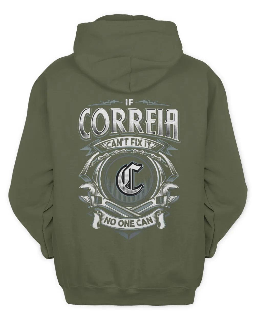 CORREIA AP81-K4-626 - Personalized Ahmed Quote Apparel “If Ahmed Can't Fix It, No One Can” - Unisex Hoodie - Military Green