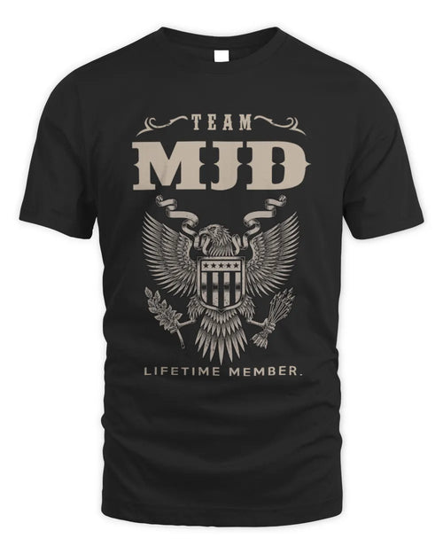 MJD TP06-K82 – Personalized Classic Style Apparel “Team NAME Lifetime Member” - Unisex Standard T-Shirt - Black