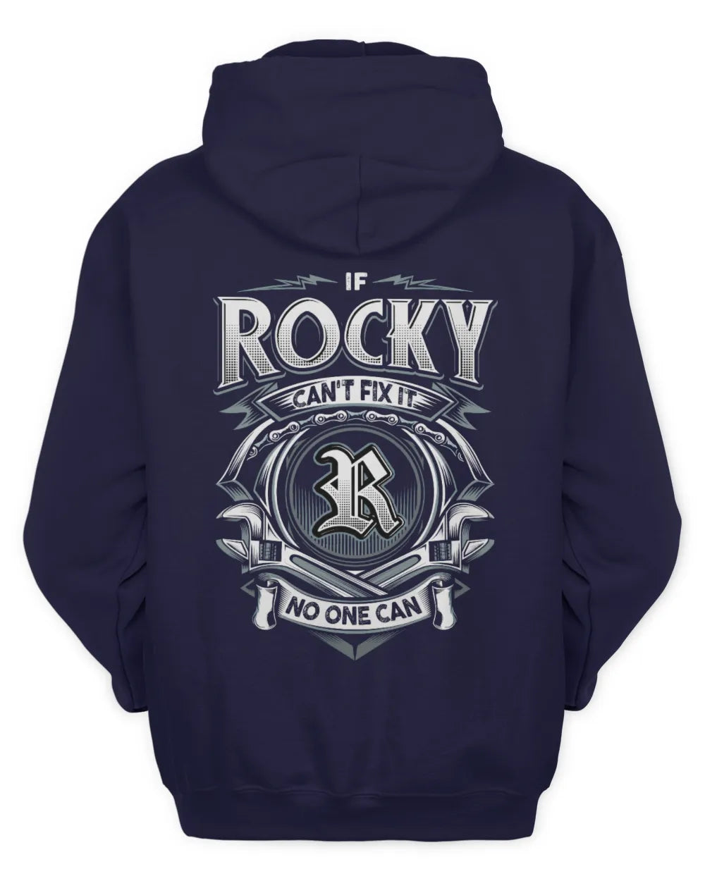 ROCKY AP81-K4-626 - Personalized Ahmed Quote Apparel “If Ahmed Can't Fix It, No One Can” - Unisex Hoodie - Navy