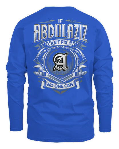 ABDULAZIZ AP81-K4-626 - Personalized Ahmed Quote Apparel “If Ahmed Can't Fix It, No One Can” - Men's Long Sleeved T-Shirt - Royal