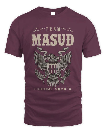 MASUD TP06-K82 – Personalized Classic Style Apparel “Team NAME Lifetime Member” - Unisex Standard T-Shirt - Maroon
