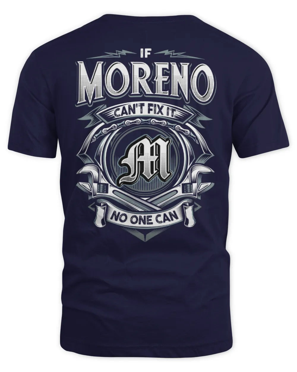 MORENO AP81-K4-626 - Personalized Ahmed Quote Apparel “If Ahmed Can't Fix It, No One Can” - Unisex Standard T-Shirt - Navy