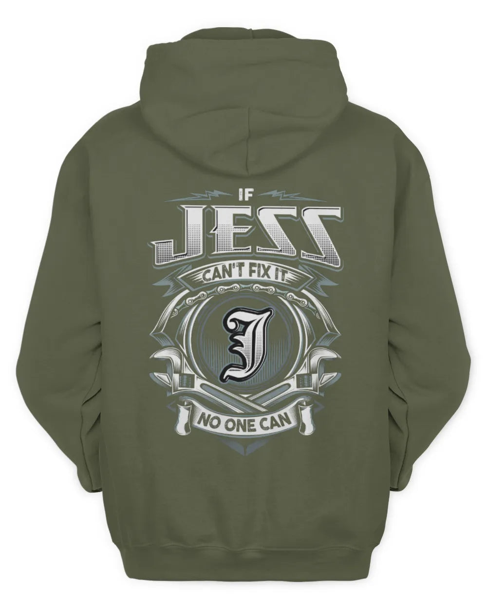 JESS AP81-K4-626 - Personalized Ahmed Quote Apparel “If Ahmed Can't Fix It, No One Can” - Unisex Hoodie - Military Green