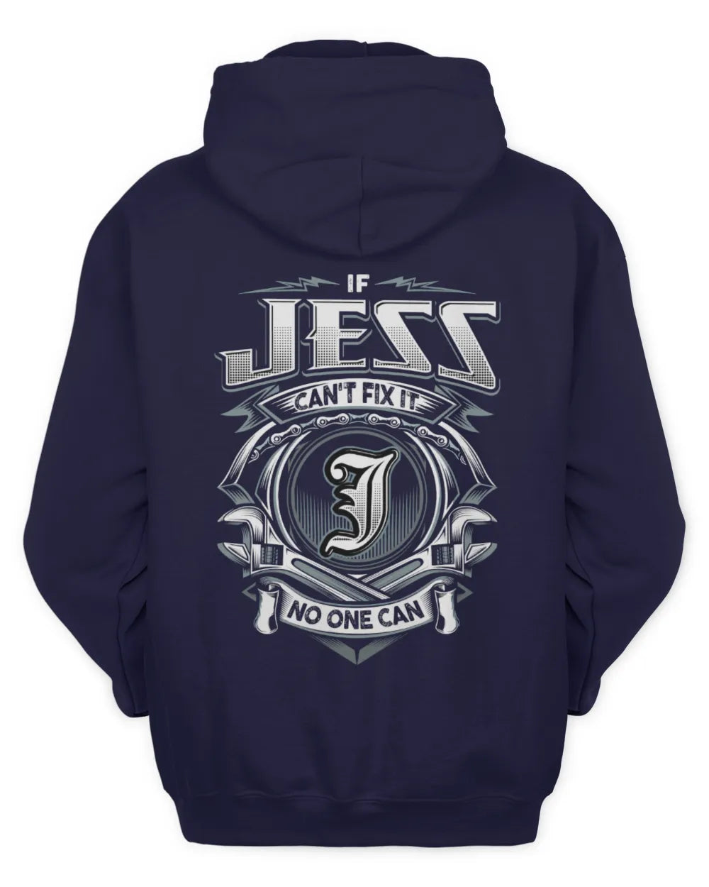 JESS AP81-K4-626 - Personalized Ahmed Quote Apparel “If Ahmed Can't Fix It, No One Can” - Unisex Hoodie - Navy