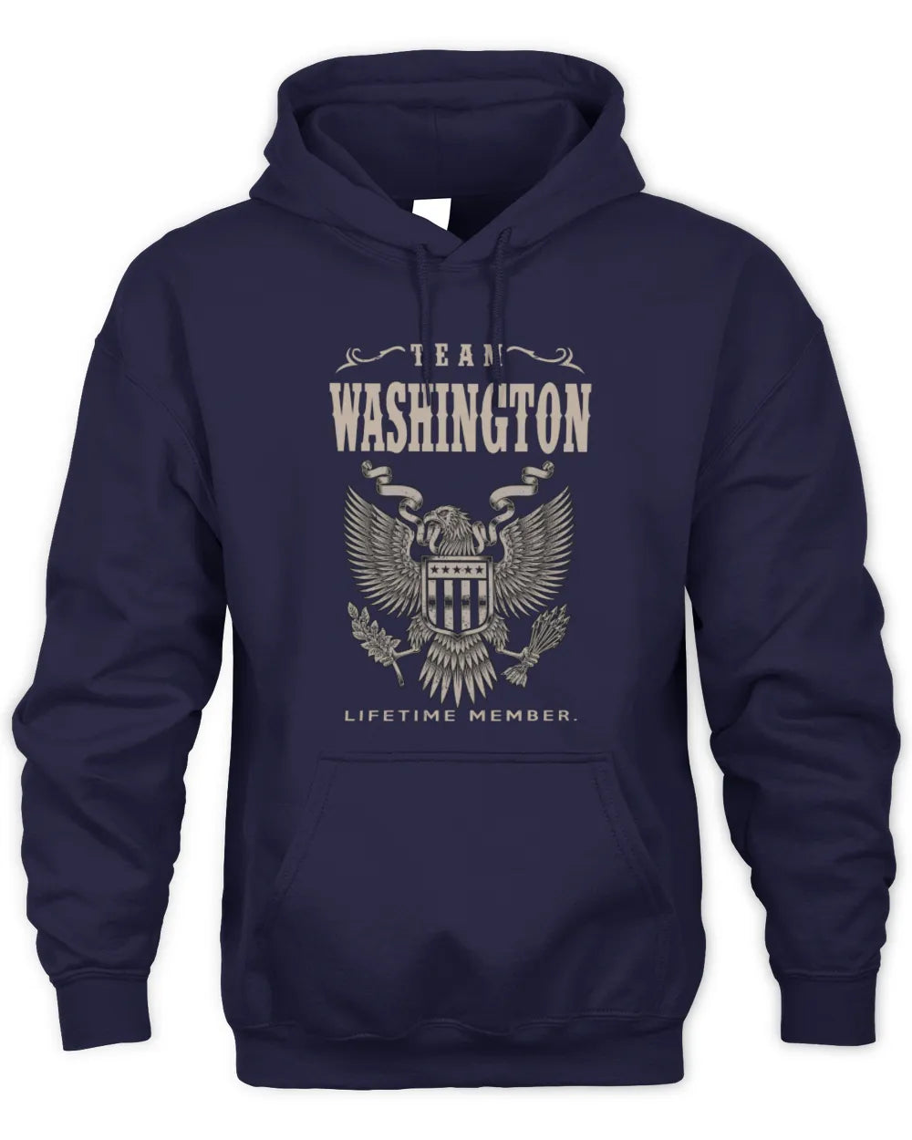 WASHINGTON TP06-K82 – Personalized Classic Style Apparel “Team NAME Lifetime Member” - Unisex Hoodie - Navy