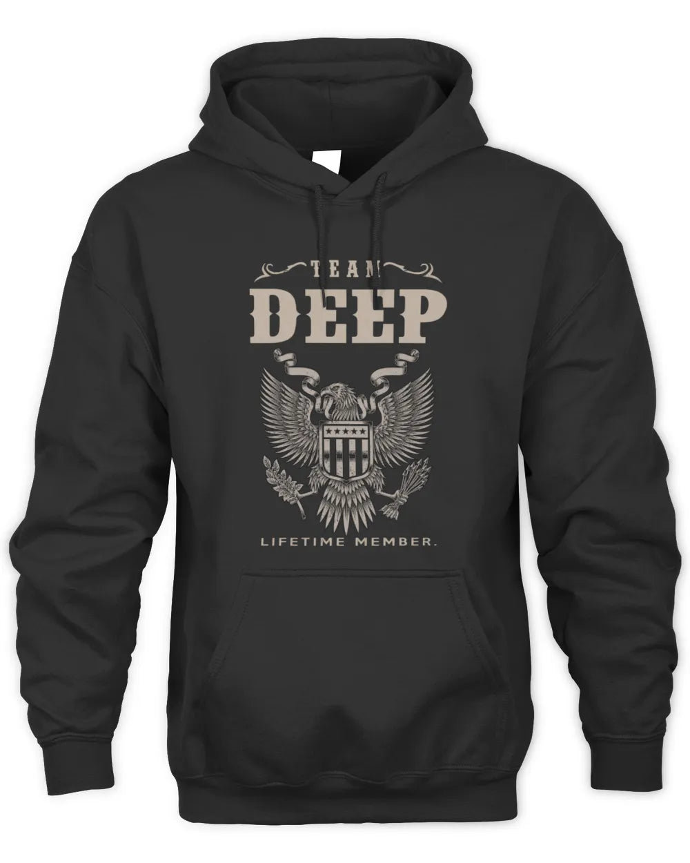 DEEP TP06-K82 – Personalized Classic Style Apparel “Team NAME Lifetime Member” - Unisex Hoodie - Black