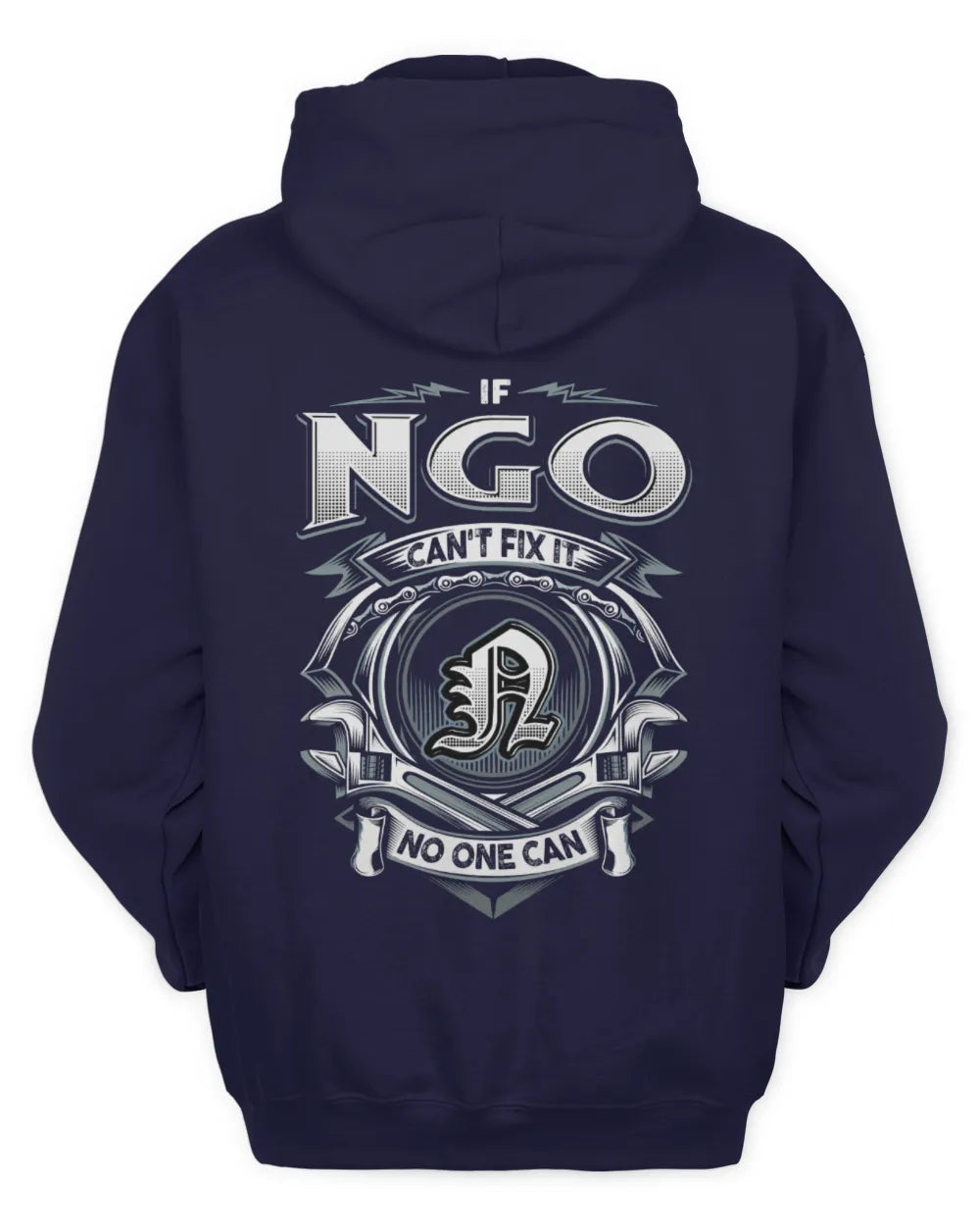 NGO AP81-K4-626 - Personalized Ahmed Quote Apparel “If Ahmed Can't Fix It, No One Can” - Unisex Hoodie - Navy