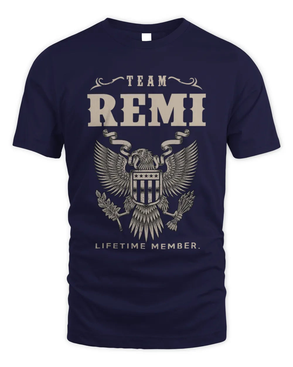 REMI TP06-K82 – Personalized Classic Style Apparel “Team NAME Lifetime Member” - Unisex Standard T-Shirt - Navy