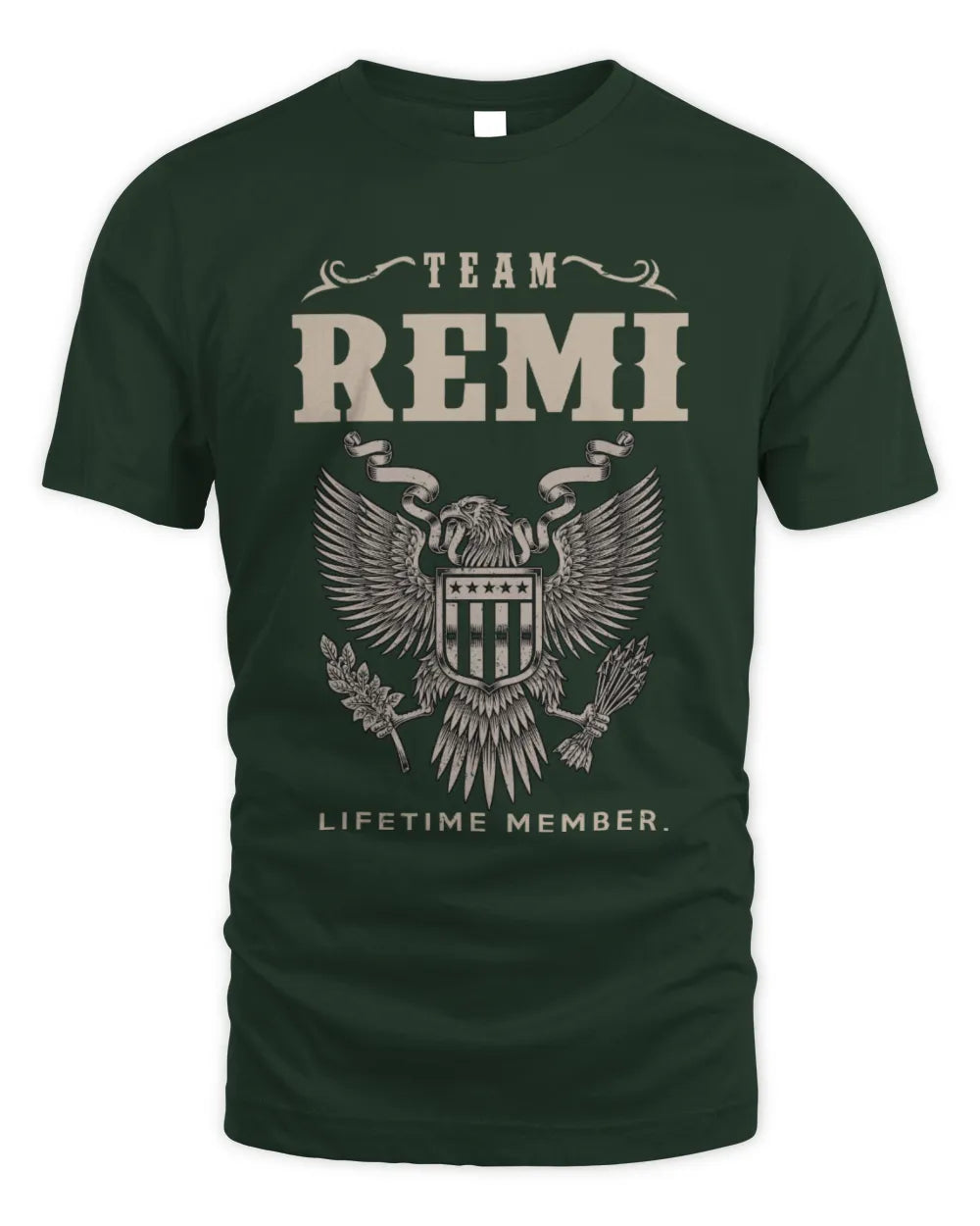 REMI TP06-K82 – Personalized Classic Style Apparel “Team NAME Lifetime Member” - Unisex Standard T-Shirt - Forest Green