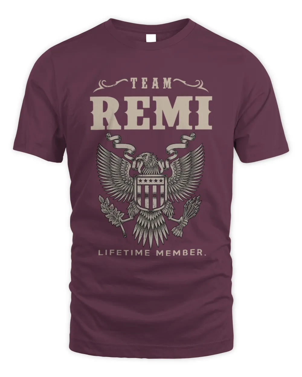 REMI TP06-K82 – Personalized Classic Style Apparel “Team NAME Lifetime Member” - Unisex Standard T-Shirt - Maroon