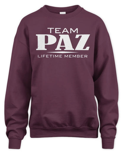 PAZ BL62-K4-128 - Personalized “Team NAME Lifetime Member” - Unisex Sweatshirt - Maroon