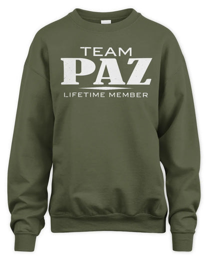 PAZ BL62-K4-128 - Personalized “Team NAME Lifetime Member” - Unisex Sweatshirt - Military Green