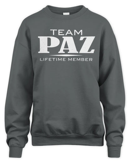 PAZ BL62-K4-128 - Personalized “Team NAME Lifetime Member” - Unisex Sweatshirt - Charcoal