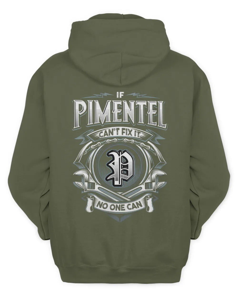 PIMENTEL AP81-K4-626 - Personalized Ahmed Quote Apparel “If Ahmed Can't Fix It, No One Can” - Unisex Hoodie - Military Green