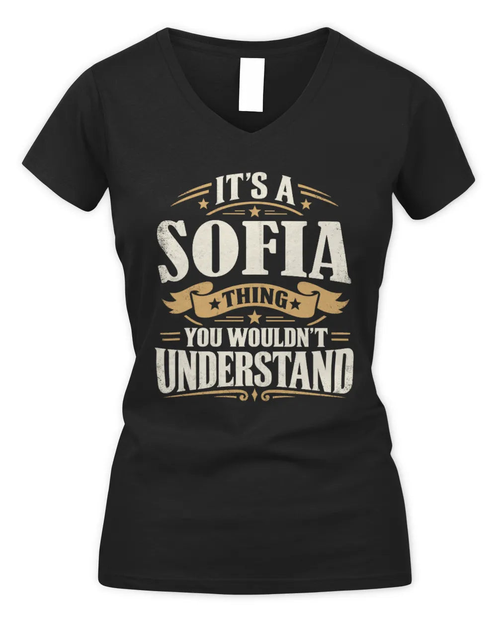 SOFIA P08 TH51 - Personalized “It’s a/an [NAME] Thing – You Wouldn’t Understand” Shirt - Women's V-Neck T-Shirt - Black