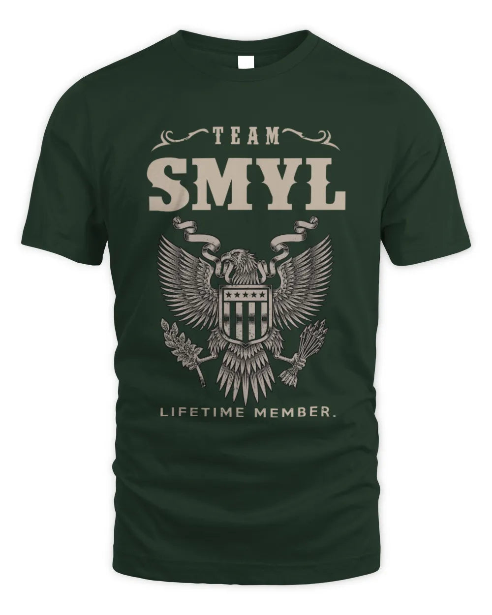 SMYL TP06-K82 – Personalized Classic Style Apparel “Team NAME Lifetime Member” - Unisex Standard T-Shirt - Forest Green