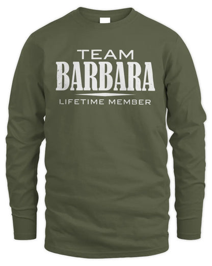 BARBARA BL62-K4-128 - Personalized “Team NAME Lifetime Member” - Men's Long Sleeved T-Shirt - Military Green
