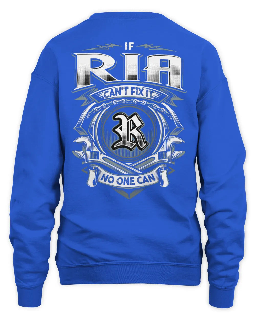 RIA AP81-K4-626 - Personalized Ahmed Quote Apparel “If Ahmed Can't Fix It, No One Can” - Unisex Sweatshirt - Royal