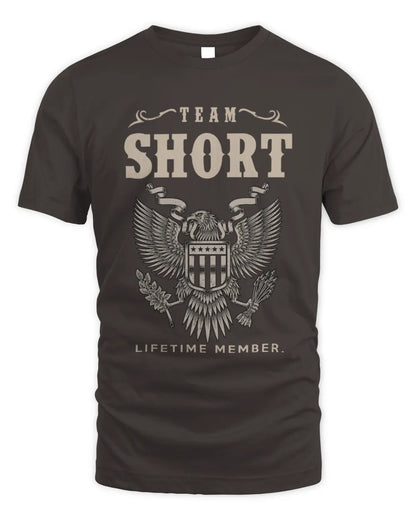 SHORT TP06-K82 – Personalized Classic Style Apparel “Team NAME Lifetime Member” - Unisex Standard T-Shirt - Dark Chocolate
