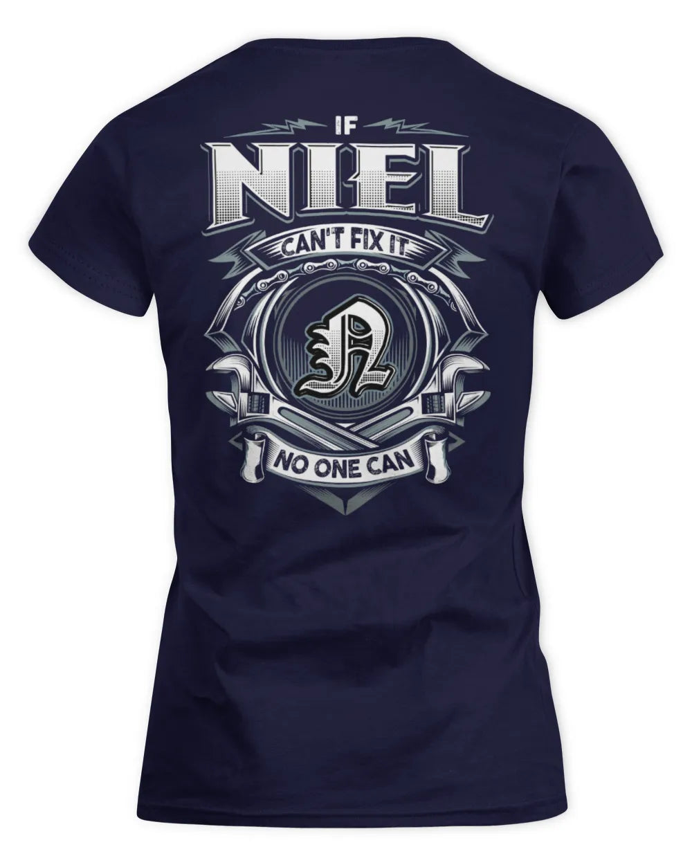 NIEL AP81-K4-626 - Personalized Ahmed Quote Apparel “If Ahmed Can't Fix It, No One Can” - Women's Standard T-Shirt - Navy