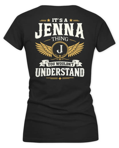 JENNA KT06-M008 It’s a [NAME] Thing – You Wouldn’t Understand | Personalized Vintage T-Shirt - Women's V-Neck T-Shirt - Black