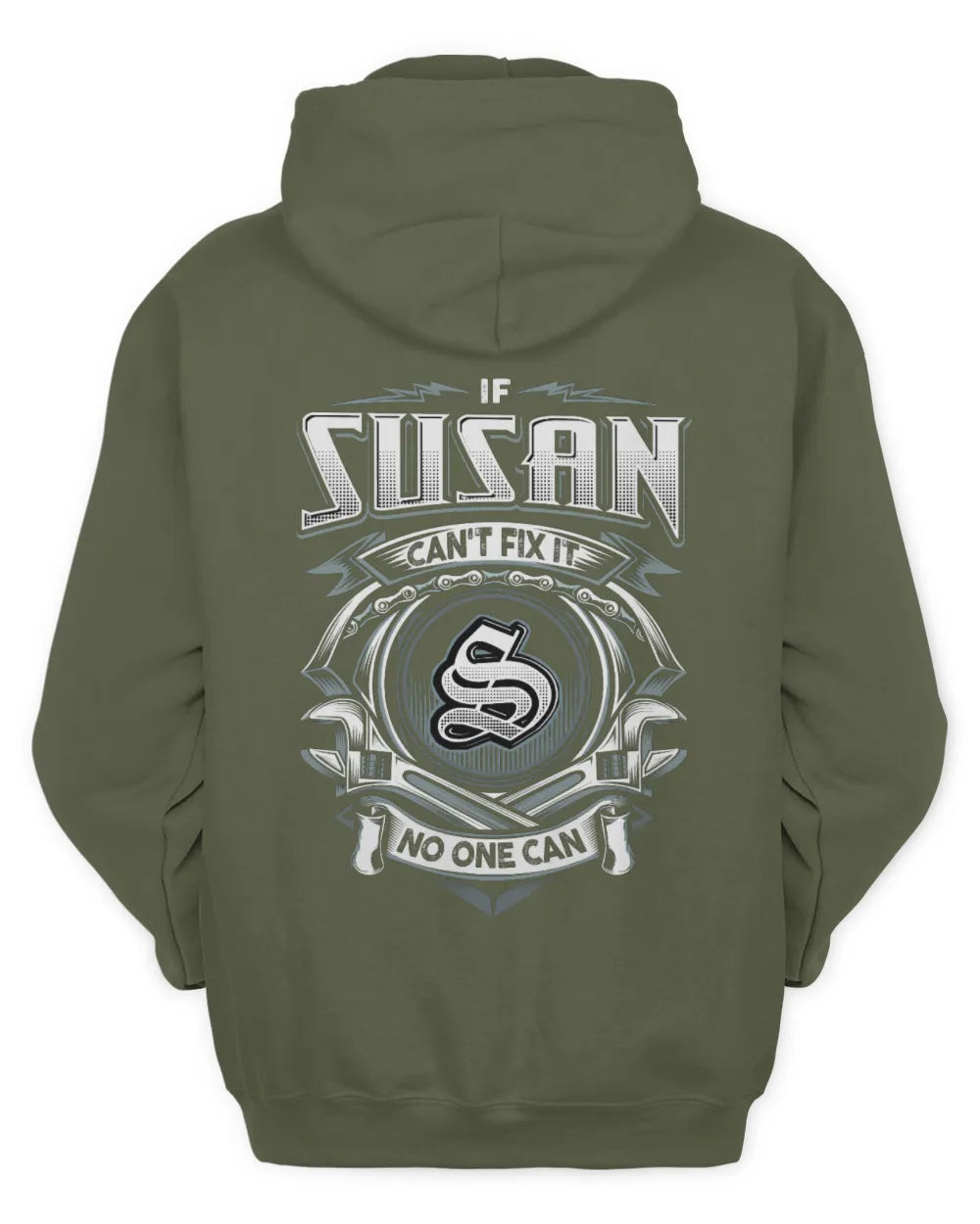 SUSAN AP81-K4-626 - Personalized Ahmed Quote Apparel “If Ahmed Can't Fix It, No One Can” - Unisex Hoodie - Military Green
