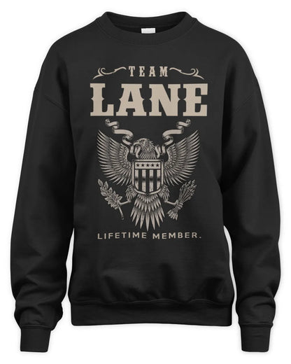 LANE TP06-K82 – Personalized Classic Style Apparel “Team NAME Lifetime Member” - Unisex Sweatshirt - Black