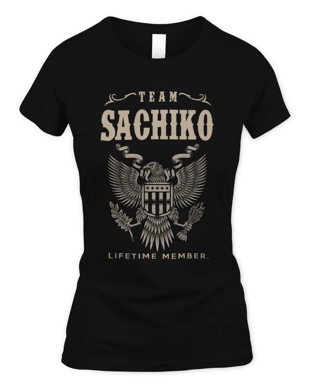 SACHIKO TP06-K82 – Personalized Classic Style Apparel “Team NAME Lifetime Member” - Women's Standard T-Shirt - Black