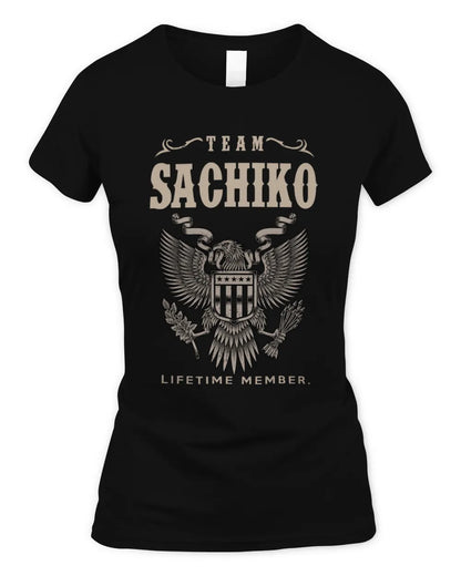 SACHIKO TP06-K82 – Personalized Classic Style Apparel “Team NAME Lifetime Member” - Women's Standard T-Shirt - Black