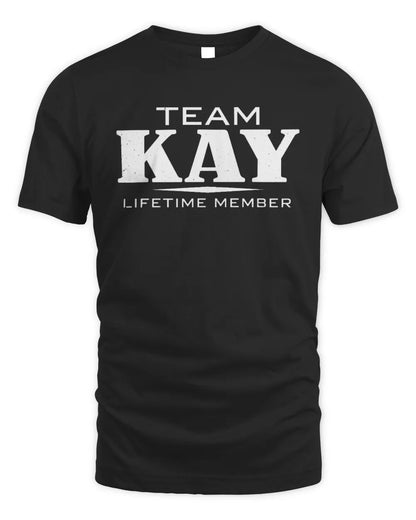 KAY BL62-K4-128 - Personalized “Team NAME Lifetime Member” - Unisex Standard T-Shirt - Black