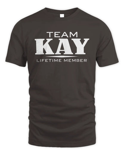 KAY BL62-K4-128 - Personalized “Team NAME Lifetime Member” - Unisex Standard T-Shirt - Dark Chocolate