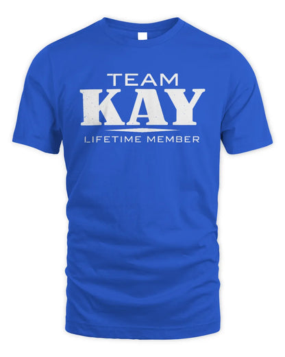 KAY BL62-K4-128 - Personalized “Team NAME Lifetime Member” - Unisex Standard T-Shirt - Royal