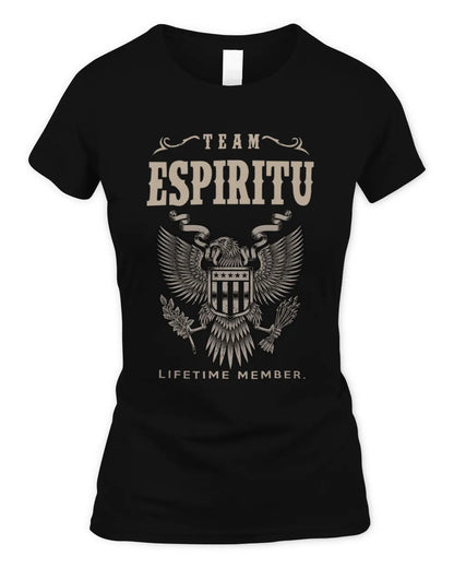 ESPIRITU TP06-K82 – Personalized Classic Style Apparel “Team NAME Lifetime Member” - Women's Standard T-Shirt - Black