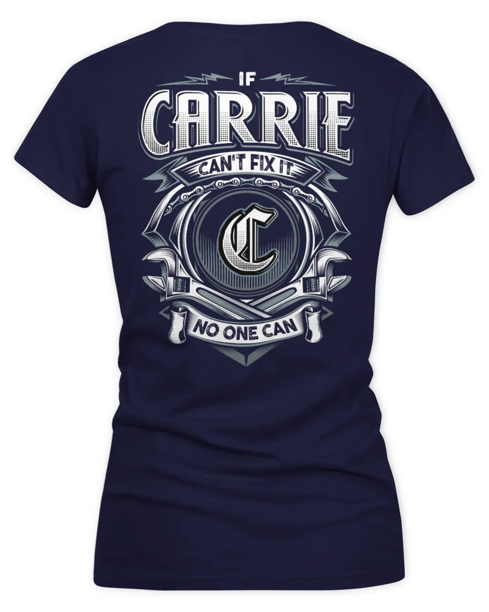 CARRIE AP81-K4-626 - Personalized Ahmed Quote Apparel “If Ahmed Can't Fix It, No One Can” - Women's V-Neck T-Shirt - Navy
