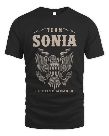 SONIA TP06-K82 – Personalized Classic Style Apparel “Team NAME Lifetime Member” - Unisex Standard T-Shirt - Black