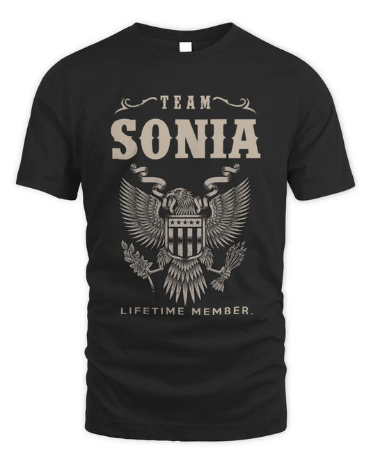 SONIA TP06-K82 – Personalized Classic Style Apparel “Team NAME Lifetime Member” - Unisex Standard T-Shirt - Black