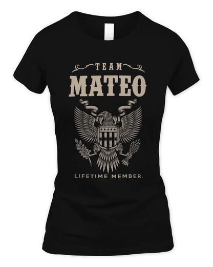 MATEO TP06-K82 – Personalized Classic Style Apparel “Team NAME Lifetime Member” - Women's Standard T-Shirt - Black