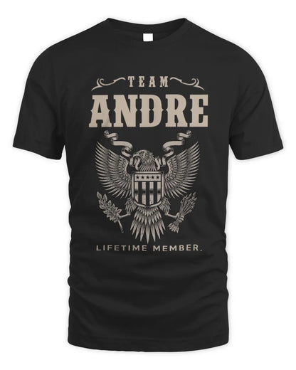 ANDRE TP06-K82 – Personalized Classic Style Apparel “Team NAME Lifetime Member” - Unisex Standard T-Shirt - Black