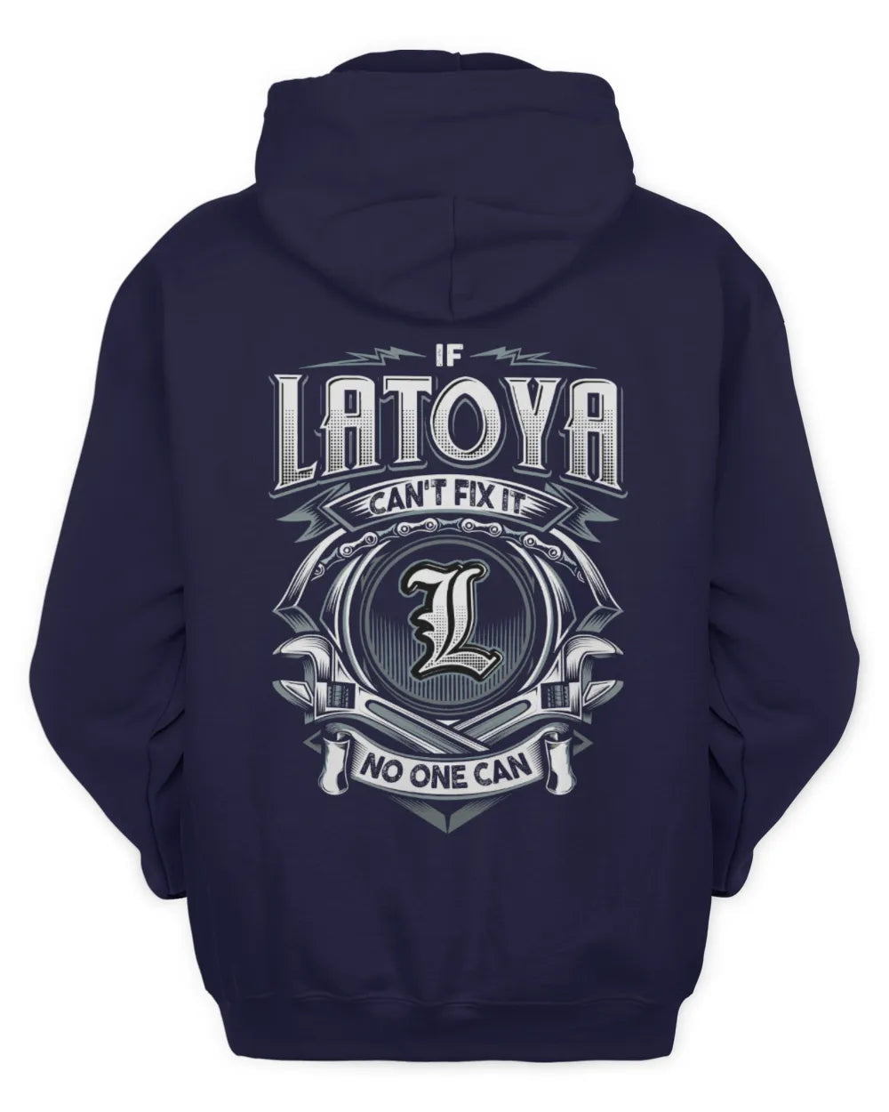 LATOYA AP81-K4-626 - Personalized Ahmed Quote Apparel “If Ahmed Can't Fix It, No One Can” - Unisex Hoodie - Navy