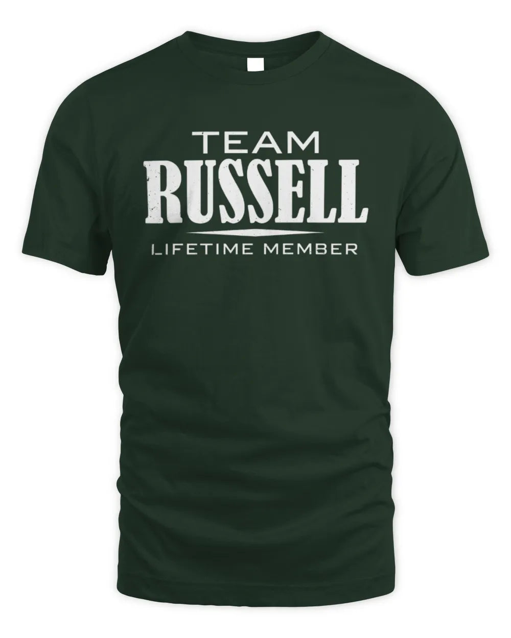 RUSSELL BL62-K4-128 - Personalized “Team NAME Lifetime Member” - Unisex Standard T-Shirt - Forest Green