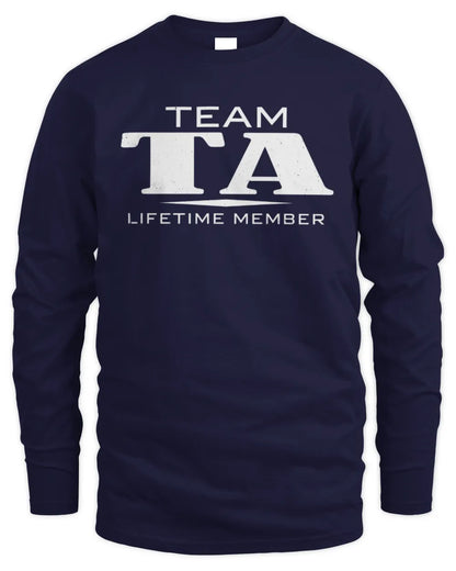 TA BL62-K4-128 - Personalized “Team NAME Lifetime Member” - Men's Long Sleeved T-Shirt - Navy